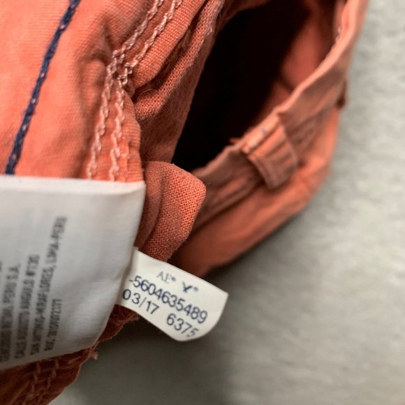 American Eagle Extreme Flex Shorts Mens 31 x 9 Washed Red Slim Chino Distressed - Picture 8 of 11